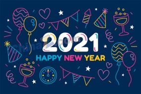 2021彩色新年矢量海报